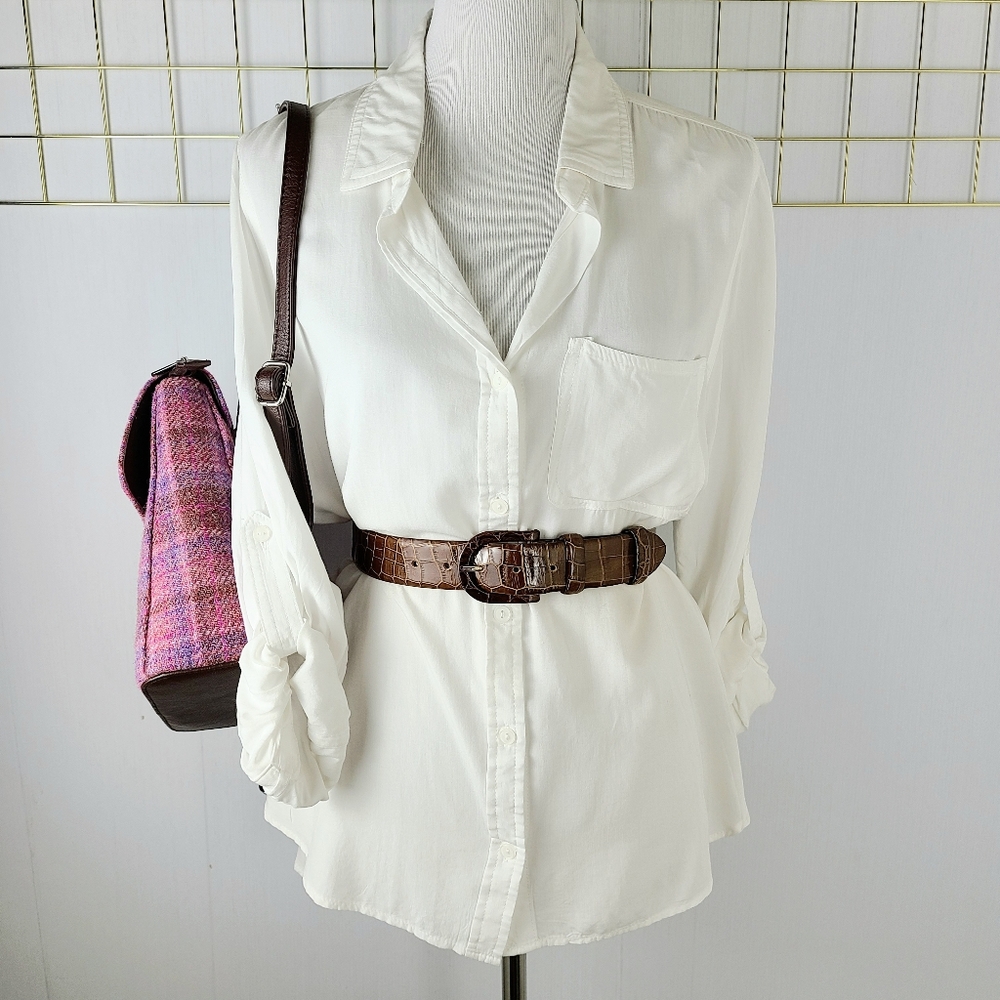 NWOT Glen Appin of Scotland Harris Tweed Tummel Pink Plaid New Wool Backpack - Picture 5 of 10